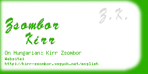 zsombor kirr business card